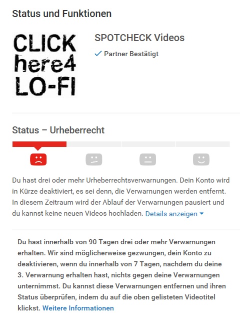 Drohende Löschung