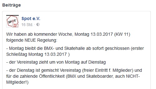 Montag geschlossen